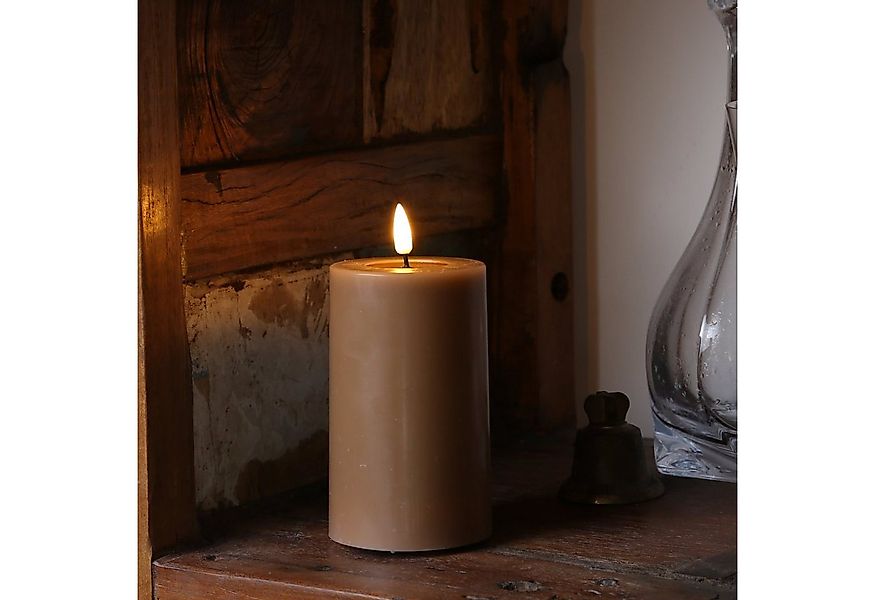 Deluxe Homeart LED-Kerze Mia Echtwachs Deluxe Wachsspiegel flackernd H: 12, günstig online kaufen