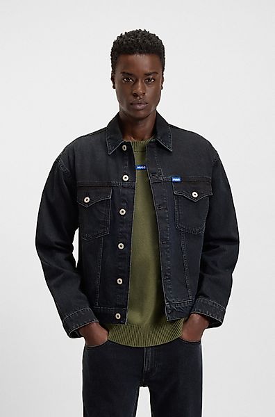 HUGO Blue Jeansjacke Dex mit Logo-Details günstig online kaufen