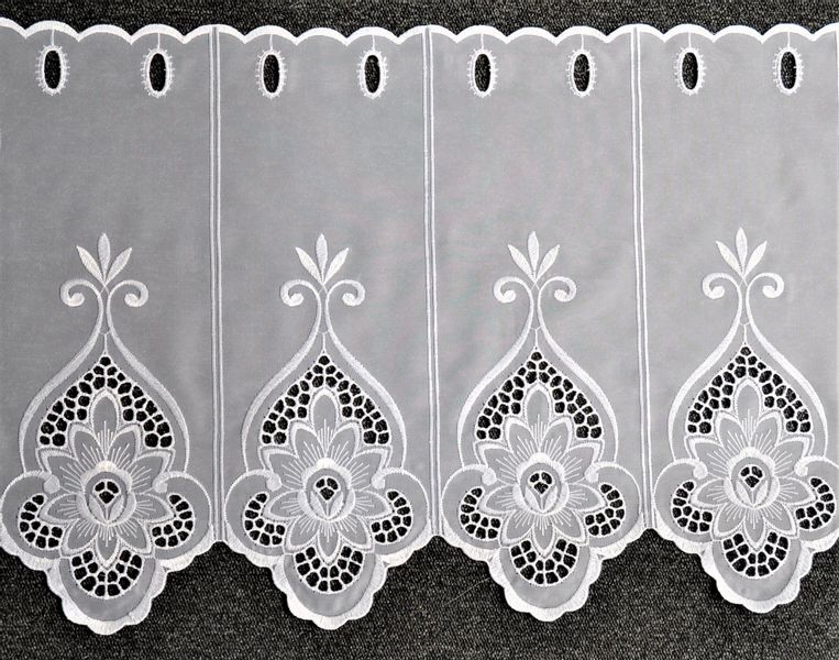 Stickereien Plauen Scheibengardine Blumen (1 St), günstig online kaufen
