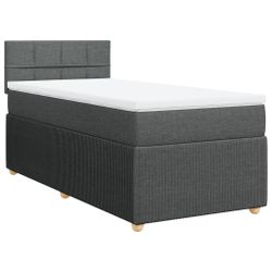 vidaXL Bett Boxspringbett mit Matratze Dunkelgrau günstig online kaufen