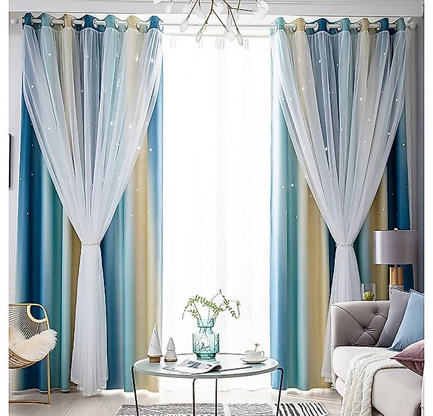 FOUORTUNATE-BEE Gardine Vorhänge Blickdicht Kinderzimmer Halbtransparent (1 günstig online kaufen