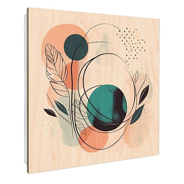 Banjado Großer Schlüsselbox Holz 30x30cm Weiß Scharnier Rechts 50 Haken Sch günstig online kaufen