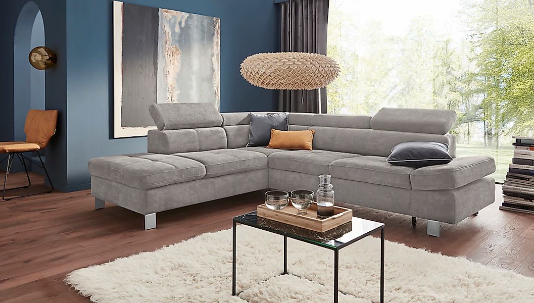 exxpo - sofa fashion Ecksofa Fiji, L-Form, mit Kopf- bzw. Rückenverstellung günstig online kaufen