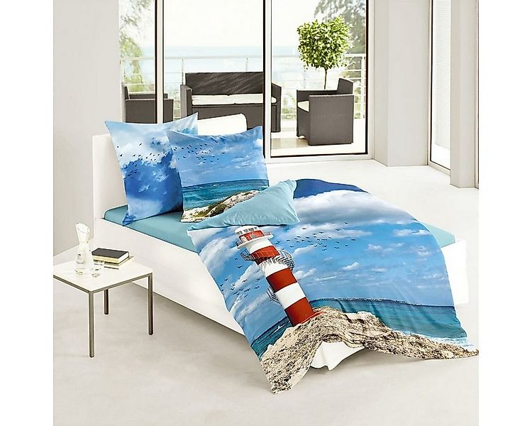 TRAUMSCHLAF Bettwäsche Leuchtturm, Mako Satin, 2 teilig, Digitaldruck im ma günstig online kaufen