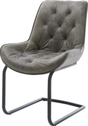 DELIFE Polsterstuhl Taimi-Flex, Freischwinger rund Schwarz günstig online kaufen