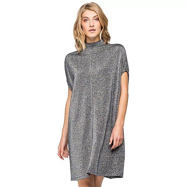 Replay Kurzes Kleid Mit Rundhalsausschnitt Und Lurex XS Silver Lurex günstig online kaufen