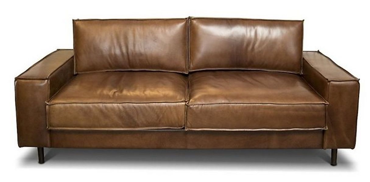 Casa Padrino Loungesofa Luxus Echtleder Lounge Sofa Vintage Leder Braun - L günstig online kaufen