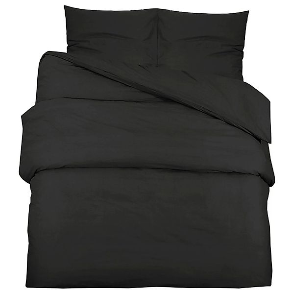 vidaXL Bettwäsche-Set Schwarz 200x200 cm Baumwolle 136114 günstig online kaufen