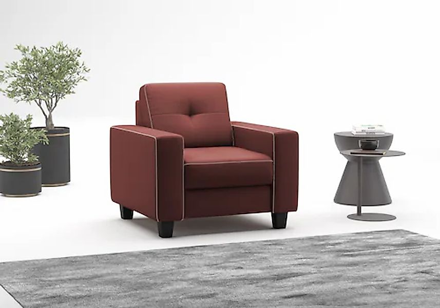 Home affaire Sessel »Varese« Kreuznaht in beige günstig online kaufen