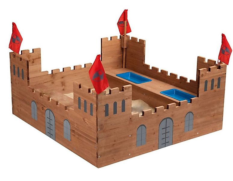 Sandkasten Sandkasten Ritterburg Vollholz Bodenvlies Sandbox günstig online kaufen