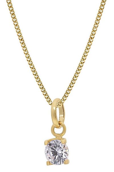 trendor Panzerkette Gold-Anhänger mit Zirkonia Gold 333 an vergoldeter Silb günstig online kaufen