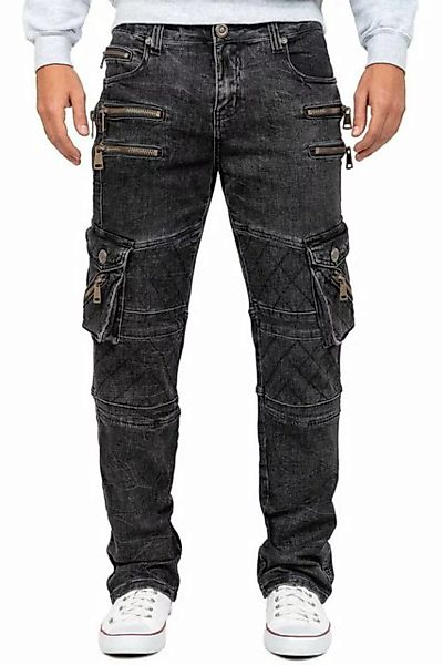 Kosmo Lupo 5-Pocket-Jeans Auffällige Herren Hose BA-KM060-1 Schwarz W30/L32 günstig online kaufen