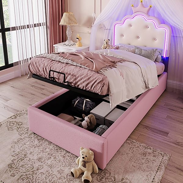 TavilaEcon Prinzessinbett Kinderbett, PU-Material, Lattenrost, mit günstig online kaufen