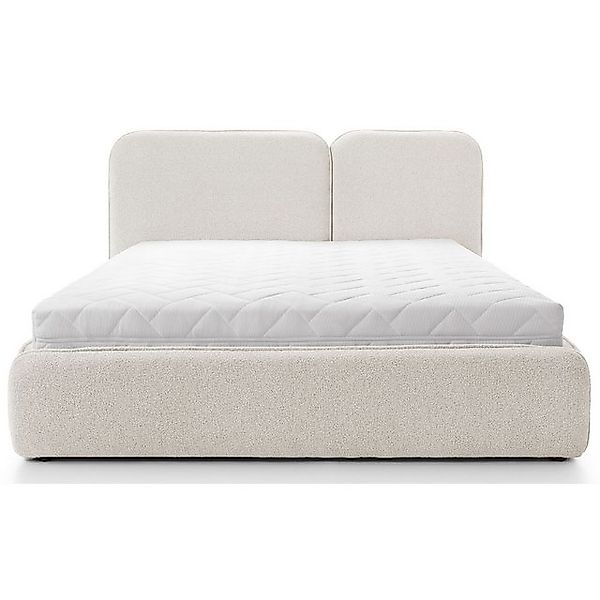 Selsey Polsterbett ROLLIO, Gepolstertes Doppelbett mit Bouclé-Bezug, Bettka günstig online kaufen