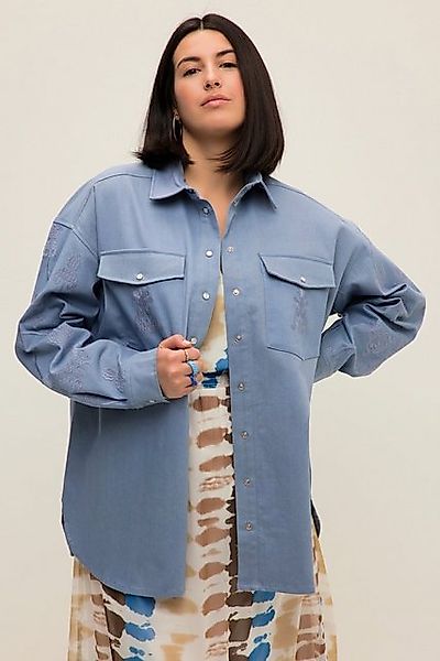 Studio Untold Hemdbluse Jeanshemd oversized Stickereien günstig online kaufen