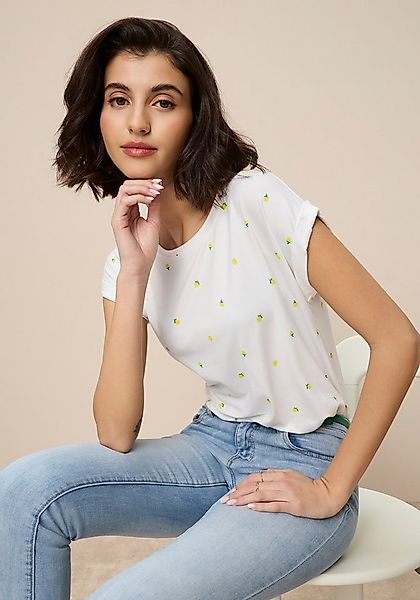 Tamaris T-Shirt mit femininen Allover-Print und lässiger Passform günstig online kaufen