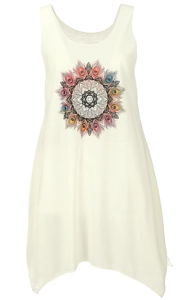Guru-Shop Midikleid Minikleid mit farbigem Ethnodruck günstig online kaufen