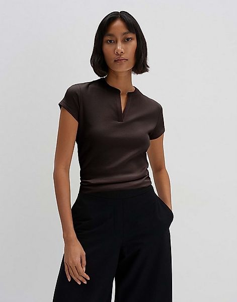 someday Kurzarmshirt Geripptes Shirt KLEOH DETAIL mit V-Ausschnitt günstig online kaufen