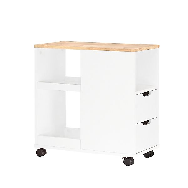 SoBuy Beistelltisch Druckertisch mit Rollen Couchtisch mit Schubladen FBT13 günstig online kaufen