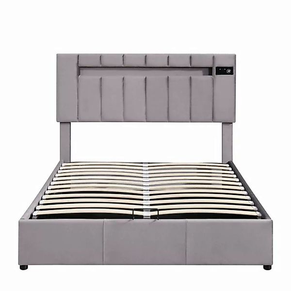 Gotagee Polsterbett LED Polsterbett 140x200 Doppelbett Bett mit Bluetooth U günstig online kaufen