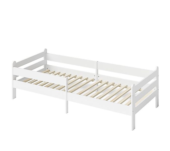 Bellabino Kinderbett Kuru 90x200 cm (weiß, integriertes Lattenrost und Raus günstig online kaufen