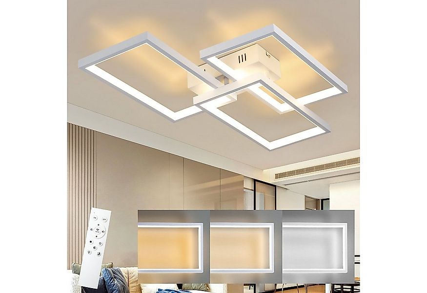 Nettlife LED Deckenleuchte Deckenlampe 80CM Dimmbar mit Fernbedienung 48W, günstig online kaufen