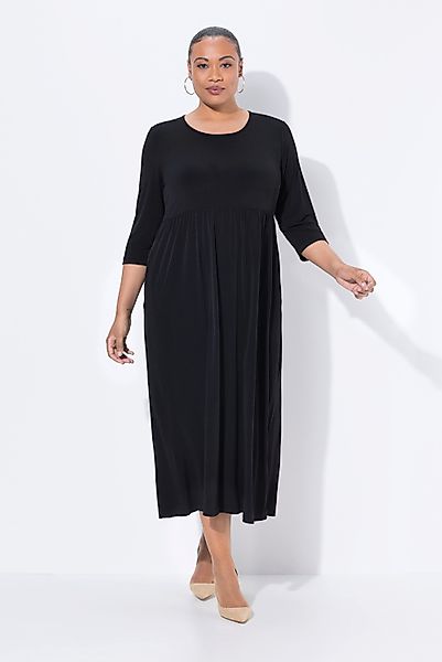 Ulla Popken Maxikleid Jersey-Maxikleid A-Linie Rundhals günstig online kaufen