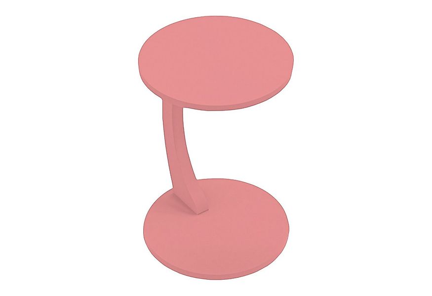 en.casa Beistelltisch, »Holeby« C-Form mit 4 Rollen rund 56 x Ø 38 cm Rosa günstig online kaufen