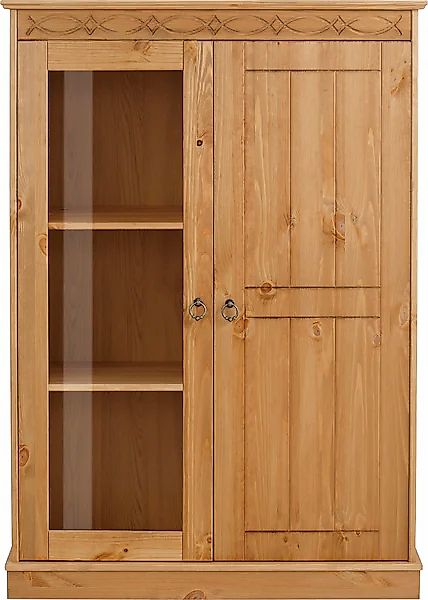 Home affaire Highboard »Indra«, Vitrine, Breite 85 cm, aus massiver Kiefer günstig online kaufen