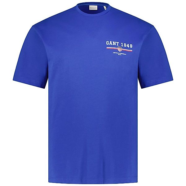 Gant T-Shirt mit Label-Print Farbe blau Größe: 3XL günstig online kaufen