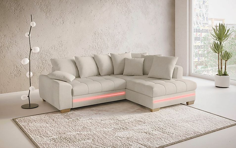 Mr. Couch Ecksofa »Nikita II, L-Form« mit RGB-LED Beleuchtung, wahlweise mi günstig online kaufen