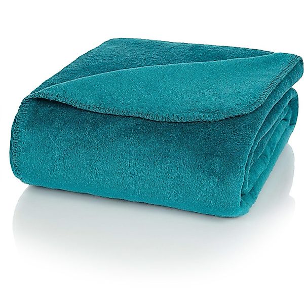 Wolldecke U2P Kuscheldecke Baumwolle, Petrol, 150x200cm günstig online kaufen