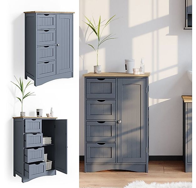 Vicco Midischrank Bianco, Grau, 55 x 81 cm günstig online kaufen