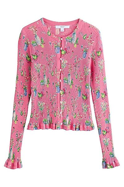 Next Strickjacke Gerippte, geknöpfte Strickjacke mit langen Ärmeln (1-tlg) günstig online kaufen