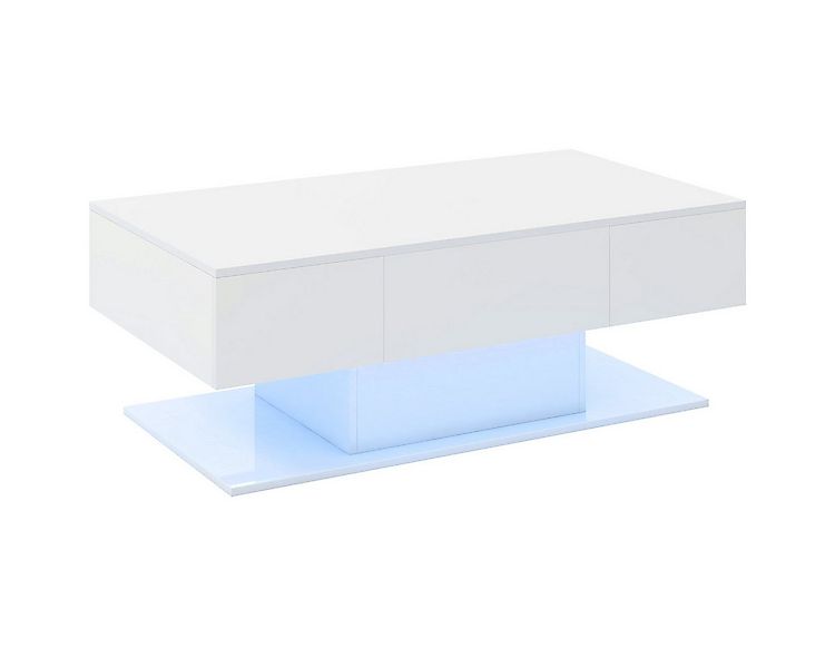 KOMFOTTEU Couchtisch Wohnzimmertisch Sofatisch, mit 20 verstellbaren Lichtf günstig online kaufen