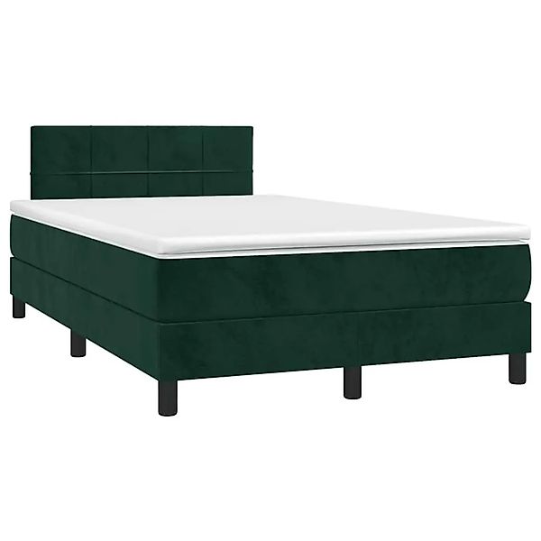 vidaXL Boxspringbett mit Matratze & LED Dunkelgrün 120x200 cm Samt 3134396 günstig online kaufen