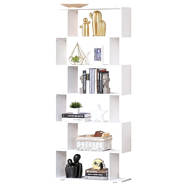 HOMCOM Regal Design Büromöbel Holz Regal 80x24x191cm Weiß   Aosom günstig online kaufen
