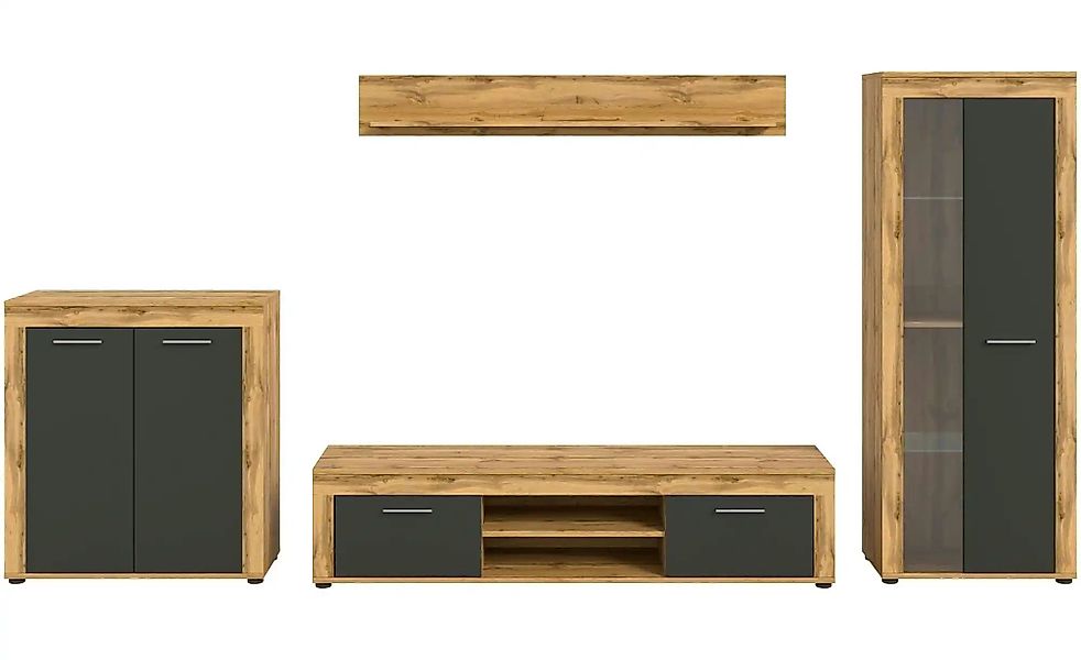 Wohnwand  Bardenas ¦ holzfarben ¦ Maße (cm): B: 330 H: 159 Wohnwände - Höff günstig online kaufen