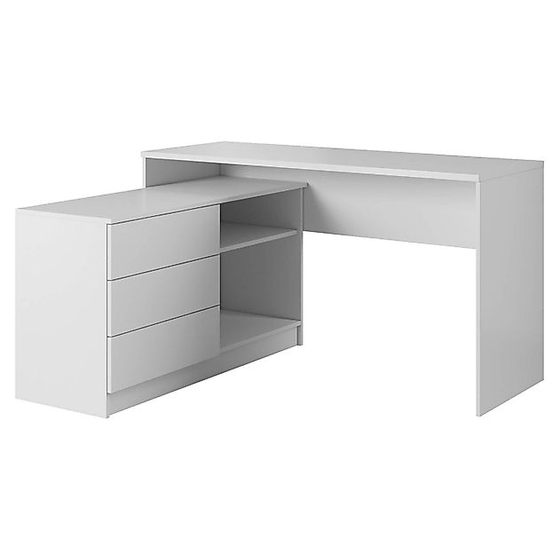 MOEBLO Eckschreibtisch WITO (Weiß/Graphit, Bürotisch Computertisch für Büro günstig online kaufen