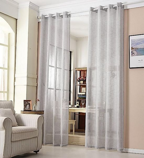 Woltu Gardine (2 St), Kräuselband, halbtransparent, 2er-Set mit Kräuselband günstig online kaufen