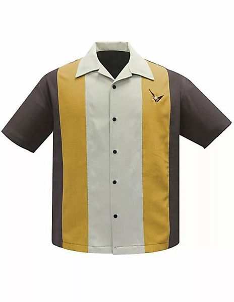 Steady Clothing Kurzarmhemd Atomic Men Coffee Mustard Stone Retro Vintage B günstig online kaufen