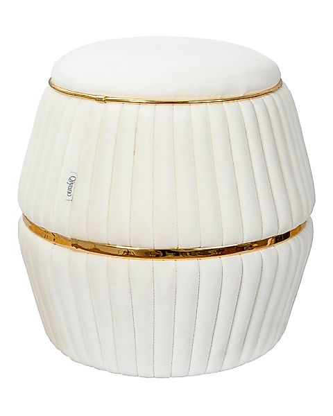 Qiyano Hocker Sitzhocker Samt Beige - günstig online kaufen