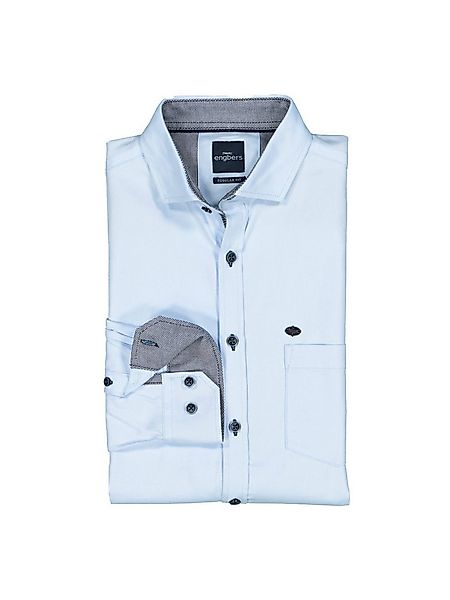 Engbers Langarmhemd Herren Langarm-Hemd strukturiert, Hellblau günstig online kaufen