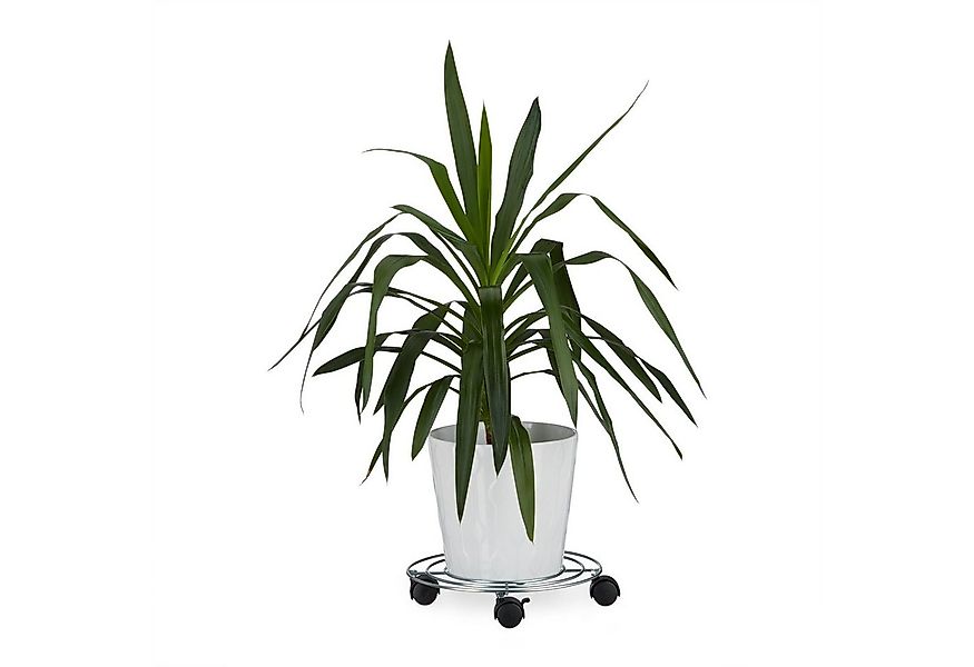 relaxdays Blumentopfuntersetzer 2 x Pflanzenroller mit Bremse günstig online kaufen