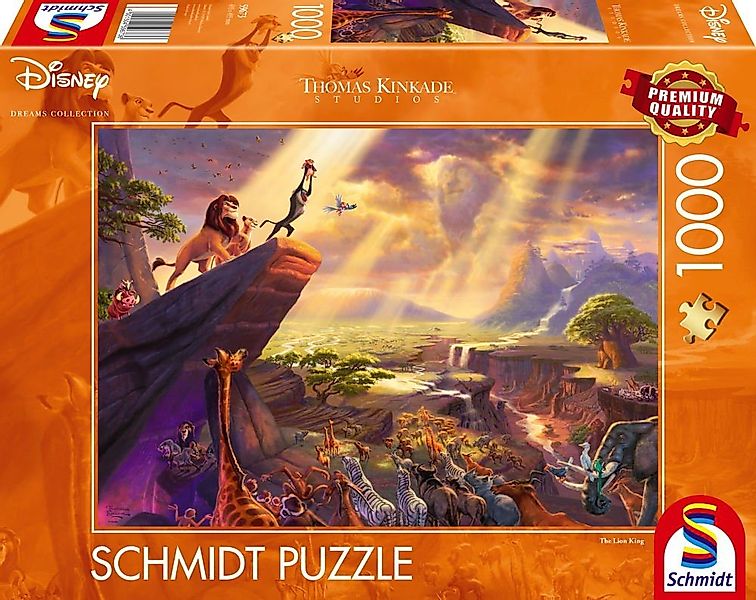Schmidt Spiele Puzzle 1000 Teile Puzzle Thomas Kinkade Disney König der Löw günstig online kaufen