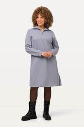 Ulla Popken Jerseykleid Sweatkleid Troyerkragen Reißverschluss günstig online kaufen