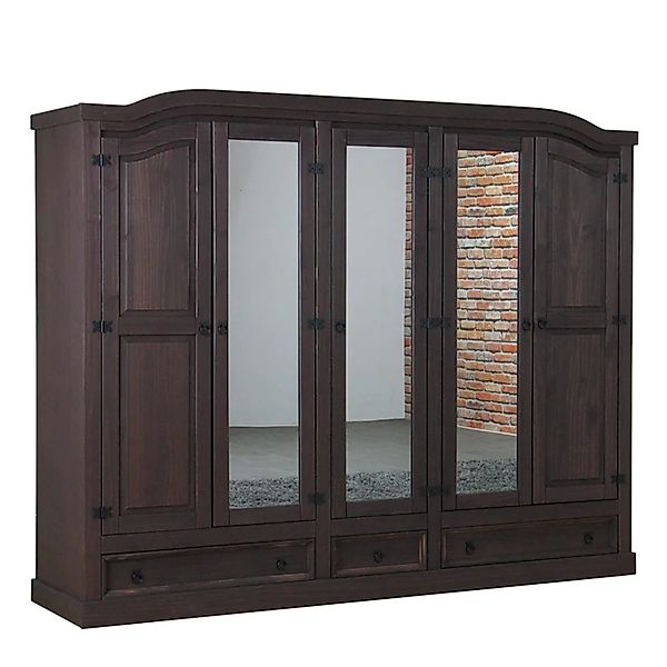 ebuy24 New Mexico Kleiderschrank 5-türig mit 3 Spiegeltüren 2 Getäfelten Tü günstig online kaufen