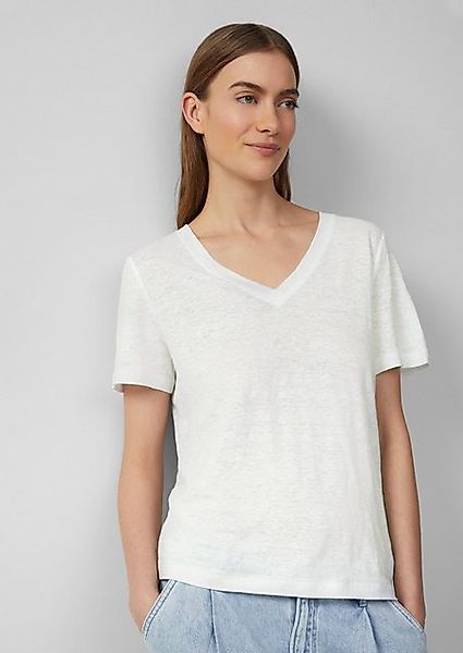 s.Oliver Kurzarmshirt T-Shirt aus Leinen mit V-Ausschnitt günstig online kaufen