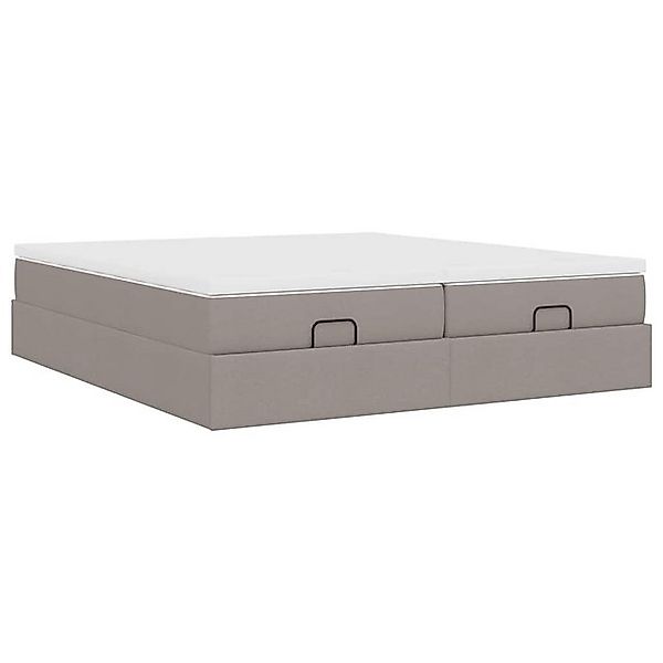 vidaXL Bett Ottoman-Bett mit Matratzen Taupe 200x200 cm Stoff günstig online kaufen