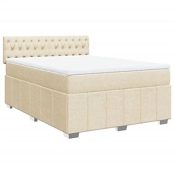 vidaXL Boxspringbett mit Matratze Creme 140x200 cm Stoff 3287103 günstig online kaufen